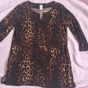 Leopard print long sleeve top